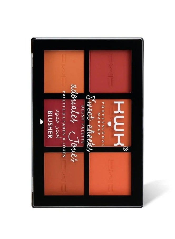 كيه دابليو كيه كويك بروفشنال ميك أب باليت أحمر خدود – 6 ألوان - Image 4