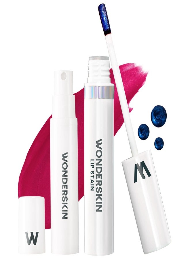 وندر سكين مجموعة Wonderskin Wonder Bladeing Lip Stain Peel Off and Reveal Kit - لون شفاه وردي يدوم طويلاً ومقاوم للماء، مجموعة تلوين مكياج طبيعي مقاوم للانتقال (دارلينج) - Image 1