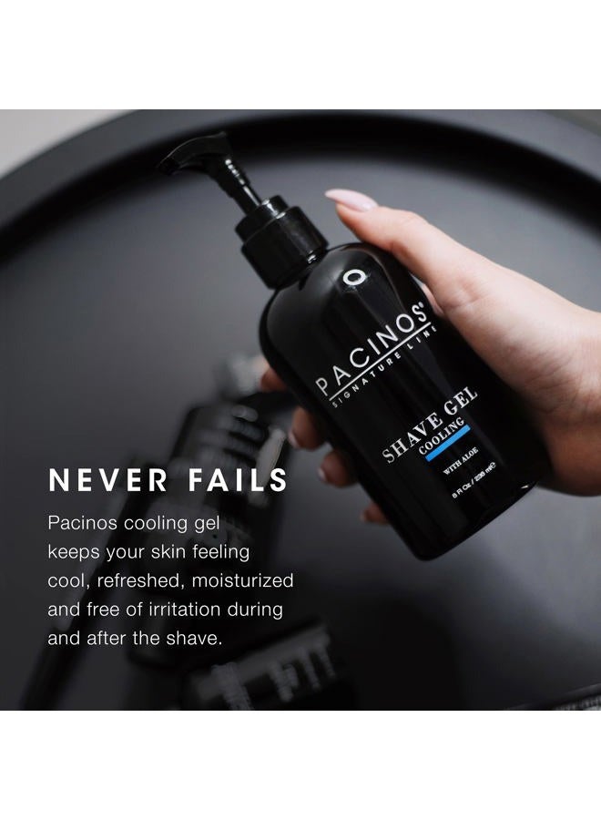 Pacinos Shave Gel - Cooling Gel with Aloe Vera - Moisturizing Mens Shaving Gel - 8 Fl. Oz - Image 4