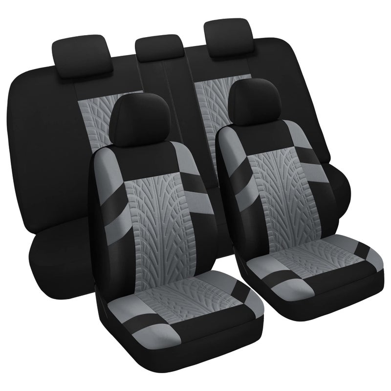 Pariitadin Car Seat Covers Full Set Washable and Breathable Premium Cloth Automotive Vehicle Seat Cover for Car Interior Universal Fit for Most Cars Sedan Truck SUVBlackGray