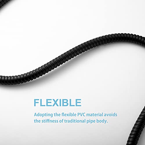 OFFO Shower Hose, 100 in Kink Free Stainless Steel Shower Hose Attachment Electroplating Handheld Shower Head Hose Flex Hoses Extension with Brass Insert & Nut for Pet Bathing Cleaning, Matte Black - Image 5