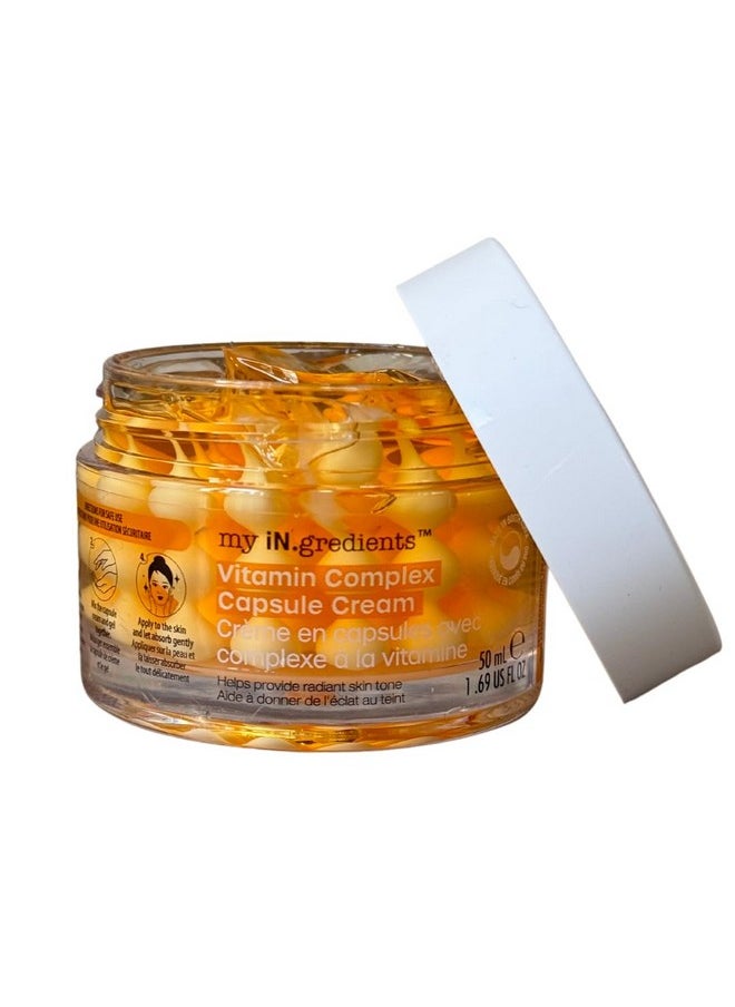 masque Bar My Ingredients Hydrating Face Moisturizer Capsule Creams With Shea Butter, Niacinamide, Vitamin Complex- Instant Dry Skin Hydration, Improves Skin Texture- Anti-Aging Face Cream- 50Ml  - Image 1