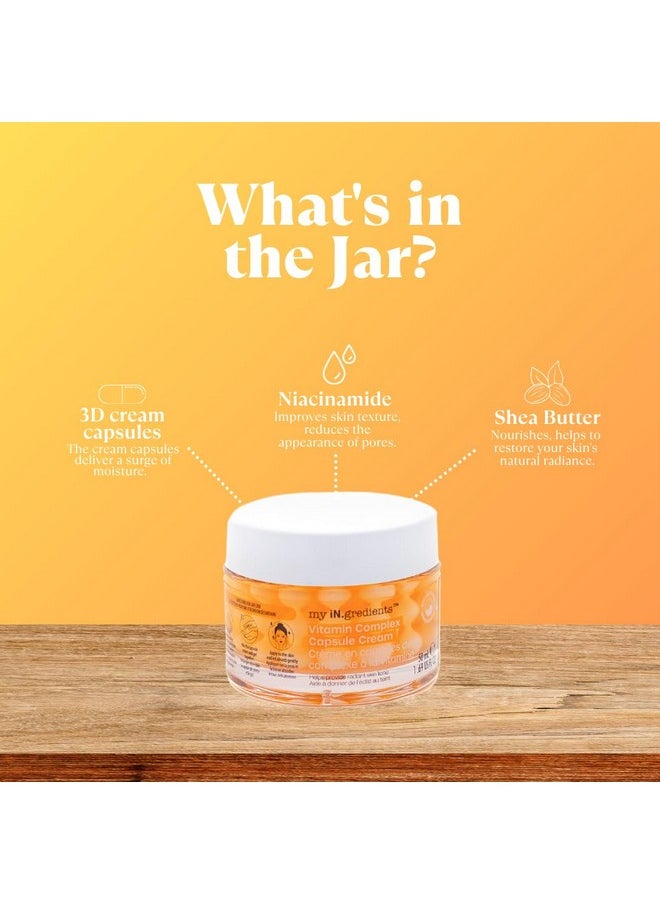 masque Bar My Ingredients Hydrating Face Moisturizer Capsule Creams With Shea Butter, Niacinamide, Vitamin Complex- Instant Dry Skin Hydration, Improves Skin Texture- Anti-Aging Face Cream- 50Ml  - Image 3