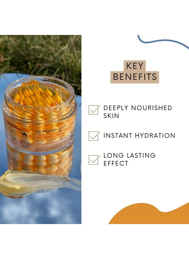 masque Bar My Ingredients Hydrating Face Moisturizer Capsule Creams With Shea Butter, Niacinamide, Vitamin Complex- Instant Dry Skin Hydration, Improves Skin Texture- Anti-Aging Face Cream- 50Ml  - Image 5