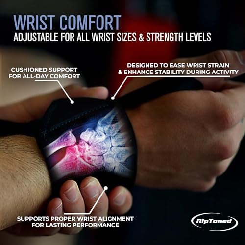 Rip Toned 18” Wrist Wraps - USPA Endorsed Wrist Straps for Weightlifting - Quality Wrist Support - Adjustable, Durable, Machine Washable - Gym Wraps for Powerlifting - for Men & Women - Image 3