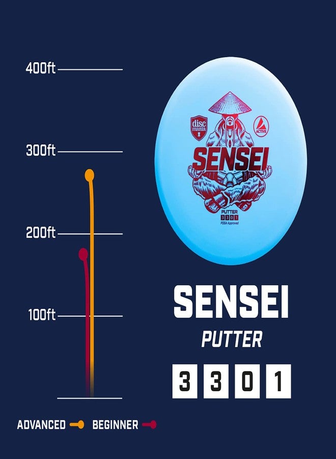 Discmania Sensei Disc Golf Putter – Disc Golf Putter Pack – Active Base Sensei Putter with Stable Disc Flight, Practice Putter Pack (Colors May Vary) (5 Pack) - Image 4