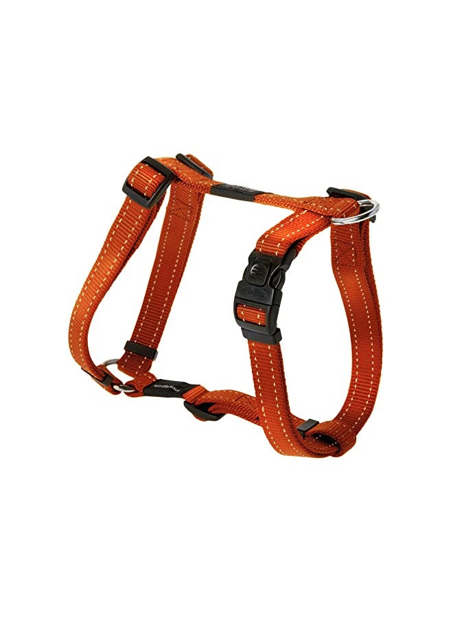 Rogz Reflective Adjustable Dog H Harness for Large Dogs; matching collar and leash available, Orange - Image 1