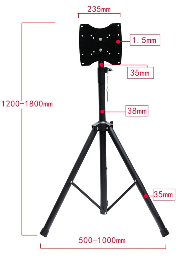 XiuWoo TV Stand Tripod TV Stand Height Adjustable Display Floor TV Stand for 14-32 Inch Swivel Foldable Stand Mount Max 200x200mm, - Image 5