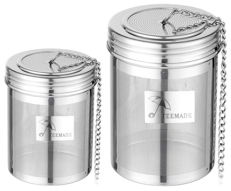 TEEMADE 2 Pack Tea InfuserExtra Fine Mesh Holes Tea Ball Strainers with Threaded Connection304 Stainless Steel Cooking FiltersEasier to Brew Loose Leaf Tea SpicesSeasoningsSoup Etc 1M  1L