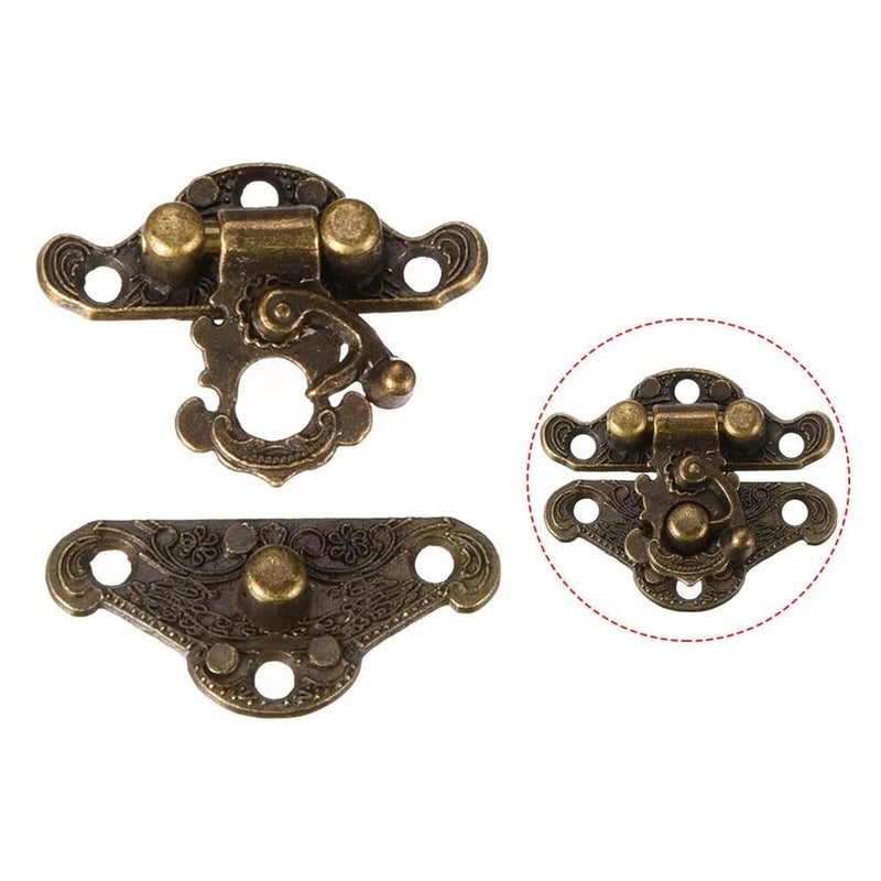 Wooden Box Latches 49mm Vintage Suitcase Hasp Hinge Luggage Buckle 4pc - Image 2