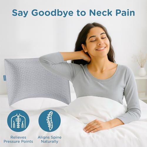 ComfyHug Sleeping Pillow | Height Adjustable Shredded Memory Foam Pillow | for Side & Back Sleepers – Relieves Neck & Shoulder Pain, Soft Washable Cover (Pack of 2) - Image 2