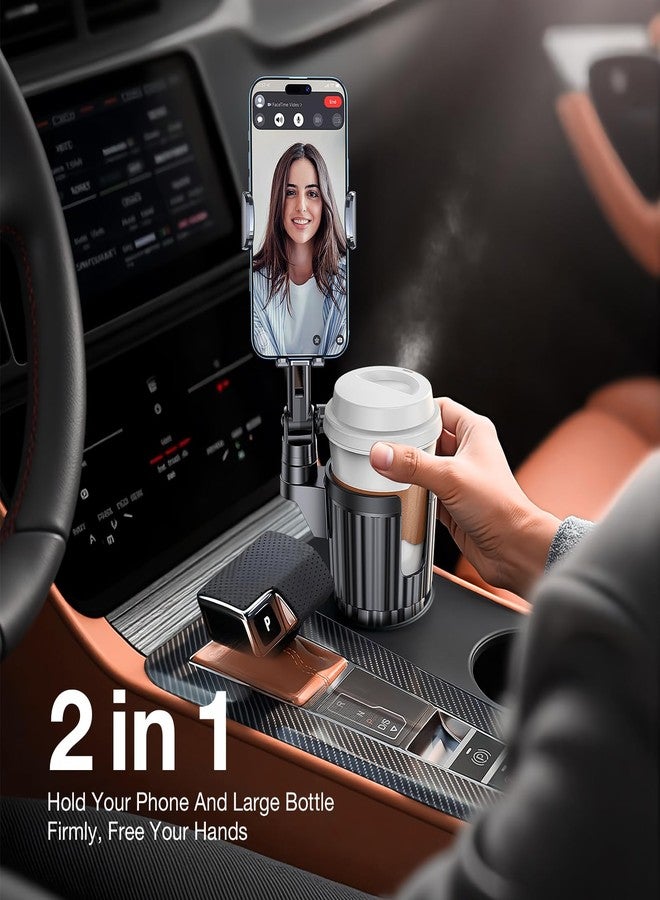 Coolpow Phone Holders for Your Car,Upgraded 2 in 1 Cup Car Phone Holder with Expander Adjustable Base Long Arm,360°Rotation Cup Holder Cell Phone Car Mount for iPhone 17 Pro Max 16 15 & All Smartphone - Image 2