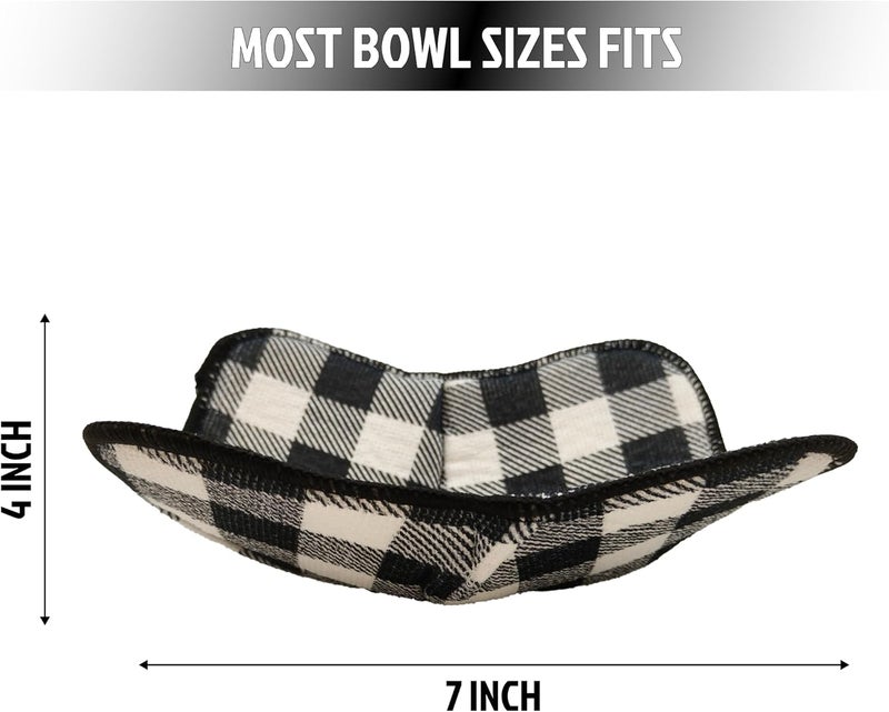 ULVEOL Set of 2 Microwave Bowl Cloth Hot Pads with Black and White in A Cage  Pot Holder or Microwavable Bowl Cozies  Protector for Heat Soup or Food Meals  Multipurpose Heat Resistant Plate Holders - Image 2