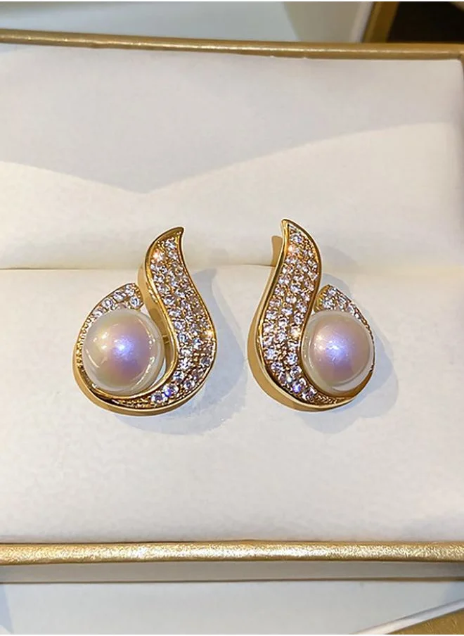 Styli Embellished Faux Pearl Earrings