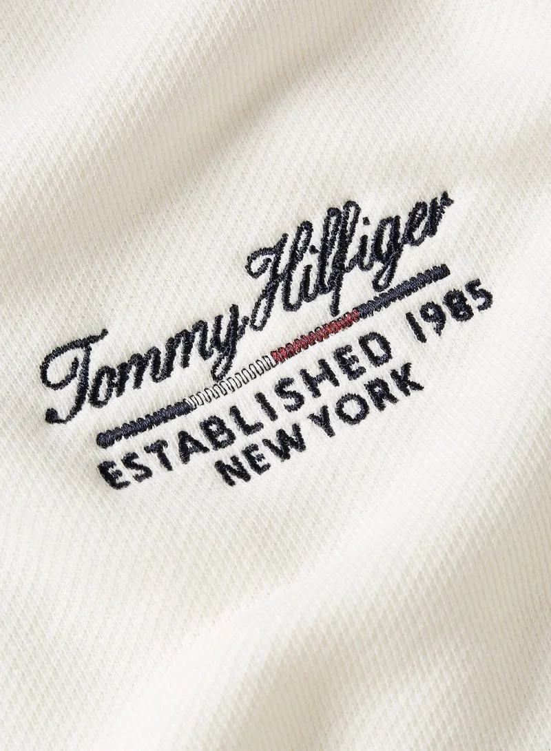 TOMMY HILFIGER Women's Logo Zip-Thru Hoody, White - Cotton