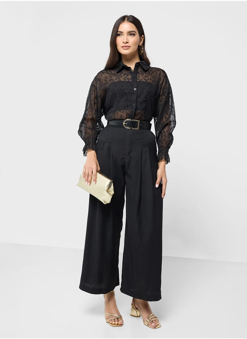 ايلا Button Down Sheer Shirt