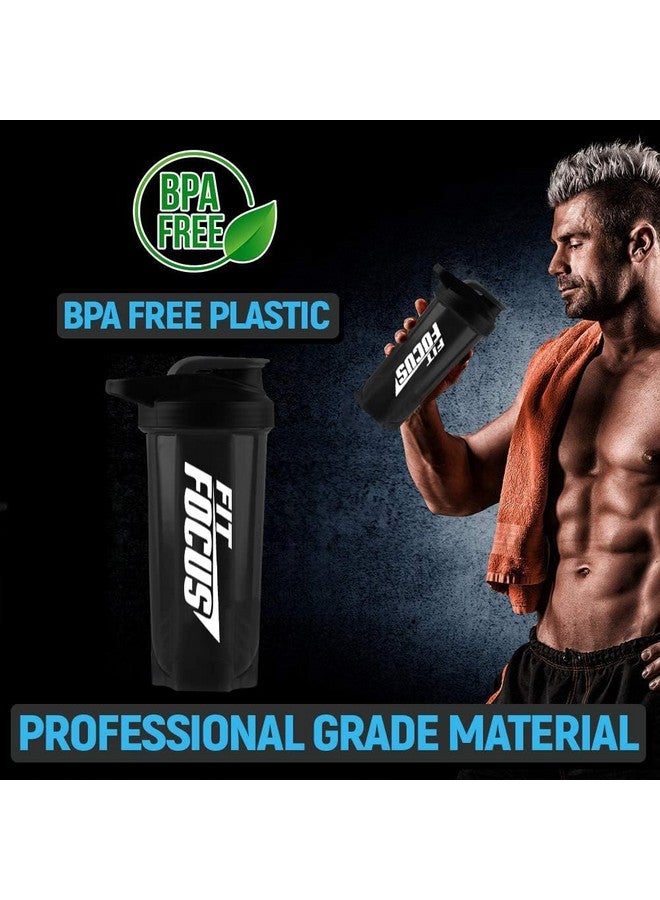 FIT FOCUS FIT FOCUS Premium Combo of Gym Shaker with Wrist Band and Mini Gripper for Gym & Fitness Kit|Gym Shaker|Workout Bottle|Wrist Wrap|Gym Hand Band|Fingers|Sports Grip (Black+Blue) - Image 2