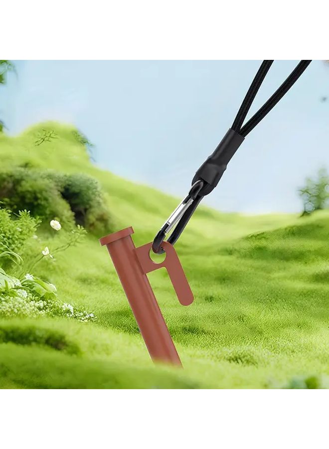 6pcs Red Elastic Rope with Anti Slip Aluminum Alloy Hooks Retractable Tent Cord Outdoor - Image 5