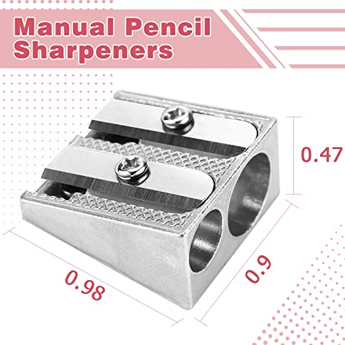 Tamaki 8 Pack Handheld Metal Pencil Sharpener with 2 Holes for Schools, Offices, Homes, Art Projects - Image 2
