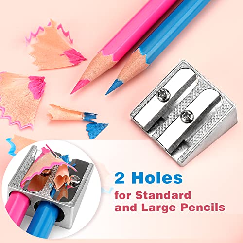 Tamaki 8 Pack Handheld Metal Pencil Sharpener with 2 Holes for Schools, Offices, Homes, Art Projects - Image 4