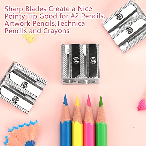 Tamaki 8 Pack Handheld Metal Pencil Sharpener with 2 Holes for Schools, Offices, Homes, Art Projects - Image 5