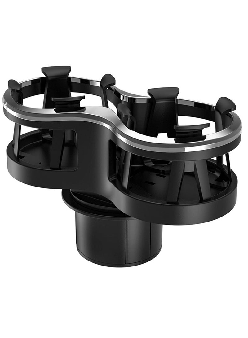Car Double-hole Water Cup Holder Multi-function Thermos Tea Cup Beverage Mobile Phone Holder with Adjustable Detachable Base Double-sided Tape Car Modification Accessories - Image 1