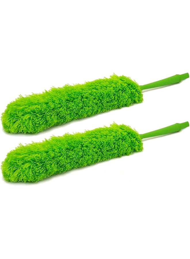 promass Microfiber Cleaning Duster with Handle, Feather Static Anti Magic - Pack of 2 pcs (Green) - Image 1