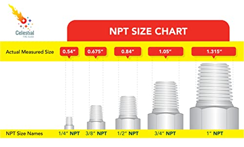 Celestial Fire Glass Celestial 3/8" Male Flare by 1/2" Female NPT Coupling, Brass Adapter for Outdoor Gas Fire Pits, Fireplaces, and Grills - Image 3