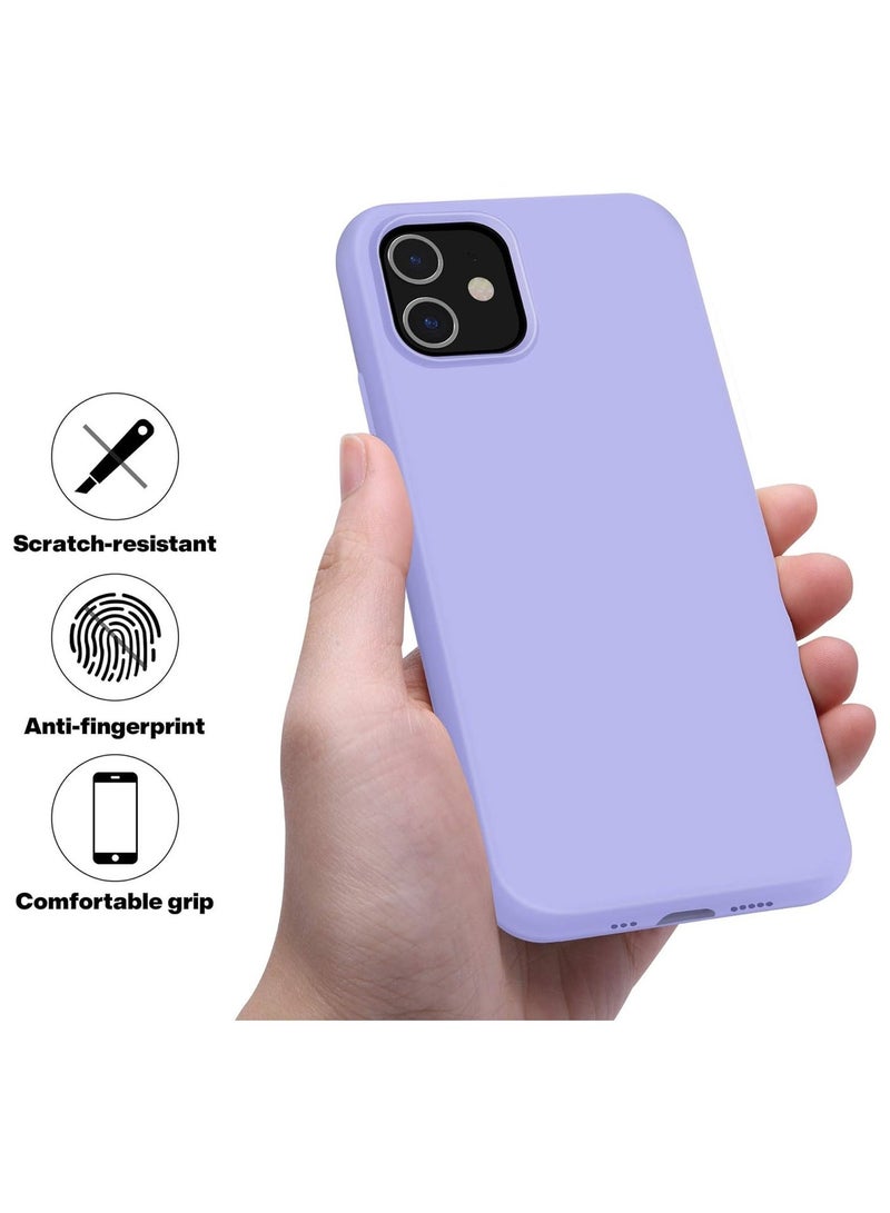 Compatible with iPhone 11 Case 6.1 Inch Slim Liquid Silicone 4 Layers Soft Gel Rubber Shockproof Protective Phone Case with Anti Scratch Microfiber Lining (Light Purple) - Image 4