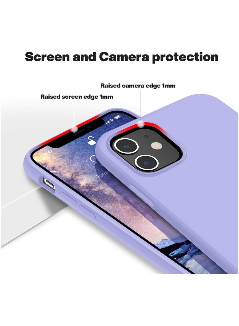 Compatible with iPhone 11 Case 6.1 Inch Slim Liquid Silicone 4 Layers Soft Gel Rubber Shockproof Protective Phone Case with Anti Scratch Microfiber Lining (Light Purple) - Image 3