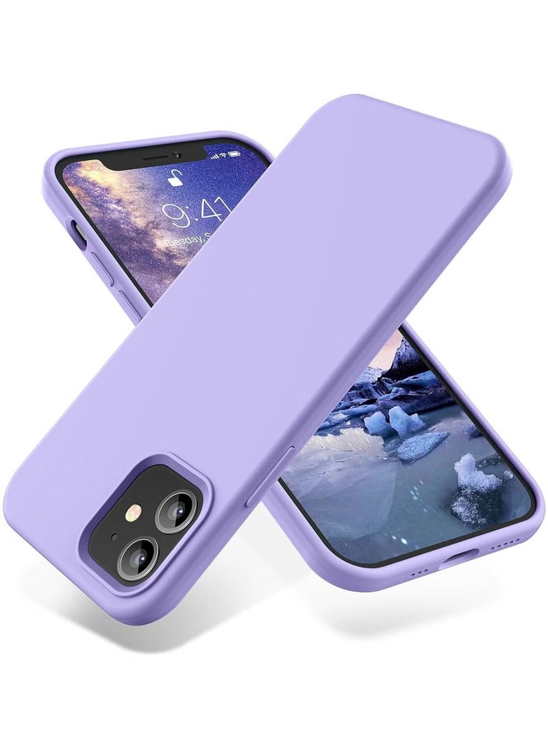 Compatible with iPhone 11 Case 6.1 Inch Slim Liquid Silicone 4 Layers Soft Gel Rubber Shockproof Protective Phone Case with Anti Scratch Microfiber Lining (Light Purple) - Image 1
