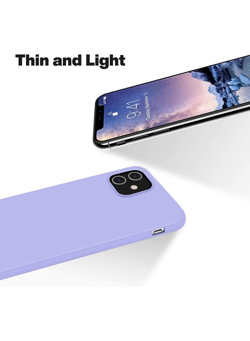 Compatible with iPhone 11 Case 6.1 Inch Slim Liquid Silicone 4 Layers Soft Gel Rubber Shockproof Protective Phone Case with Anti Scratch Microfiber Lining (Light Purple) - Image 5
