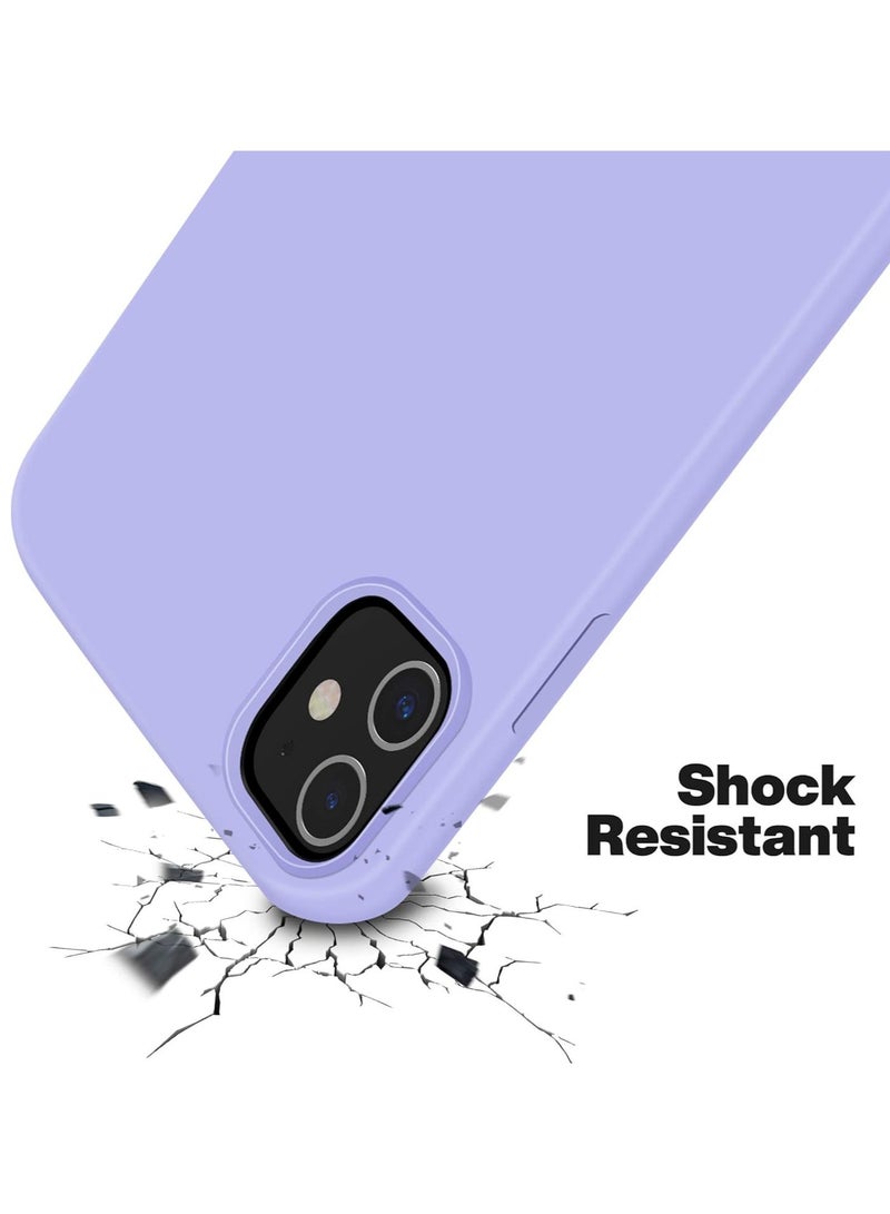 Compatible with iPhone 11 Case 6.1 Inch Slim Liquid Silicone 4 Layers Soft Gel Rubber Shockproof Protective Phone Case with Anti Scratch Microfiber Lining (Light Purple) - Image 2
