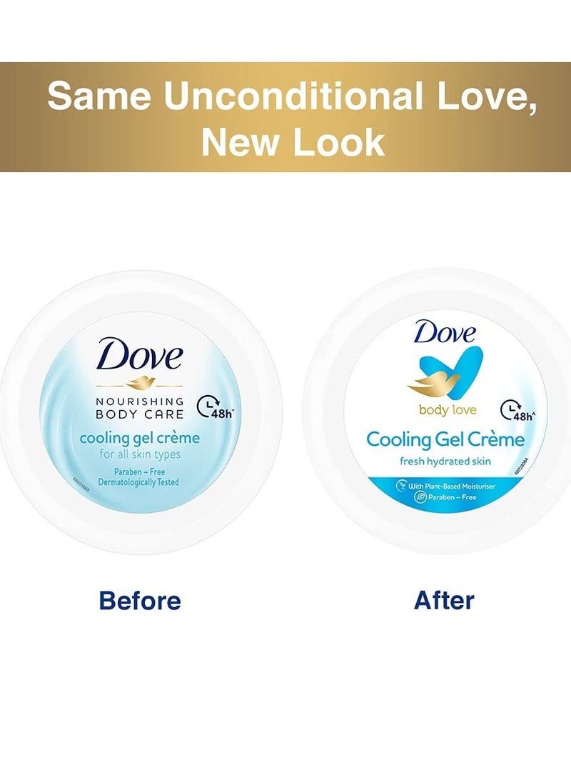 Dove Cooling Gel Crème Cream 48 Hrs Long Lasting Hydration Lightweight Oil Free Moisturizer For Smooth Skin Paraben Free 245g  - Image 3
