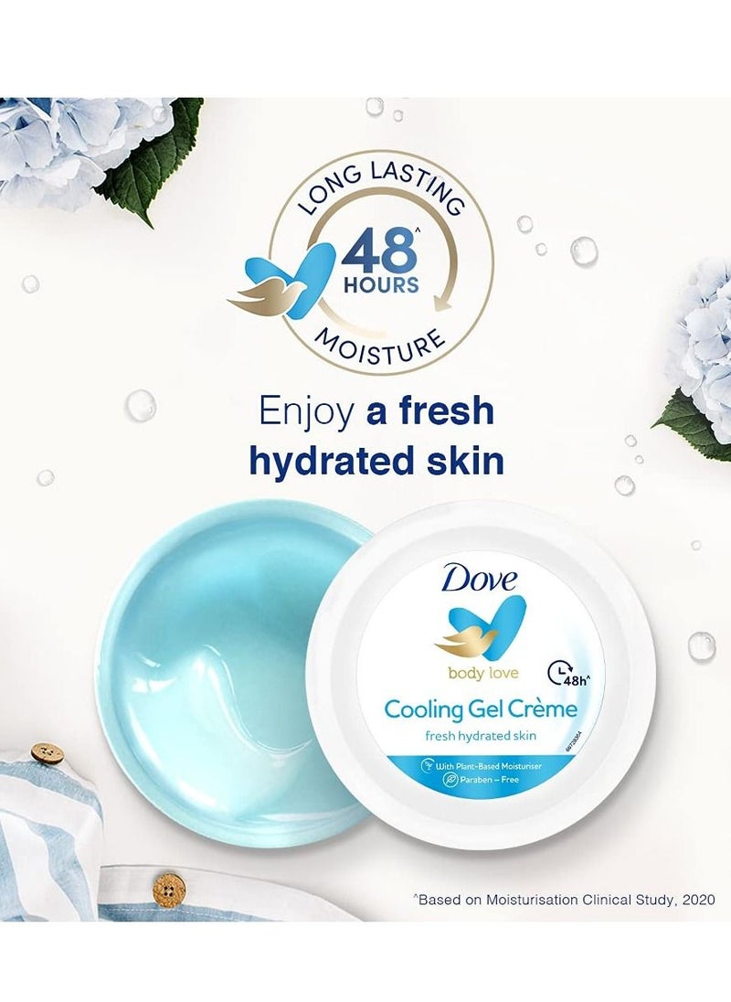 Dove Cooling Gel Crème Cream 48 Hrs Long Lasting Hydration Lightweight Oil Free Moisturizer For Smooth Skin Paraben Free 245g  - Image 5