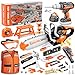 HUITEM Kids Tool Set Toys 56 Pcs Toddler Tool Set with Toy Chainsaw Electronic DrillVest Pretend Play Kids Construction Tools Toy for Toddler 35 Years Old Christmas Birthday Gifts - Image 2