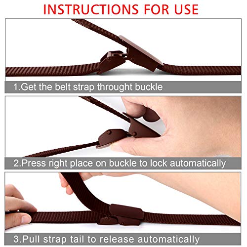 ZORO Men's Nylon Fabric Belt for Men, Plastic Flap Buckle, fits on upto 40 inches waist size (Brown, 1) - Image 3