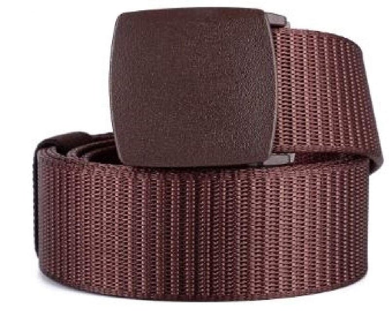 ZORO Men's Nylon Fabric Belt for Men, Plastic Flap Buckle, fits on upto 40 inches waist size (Brown, 1) - Image 2
