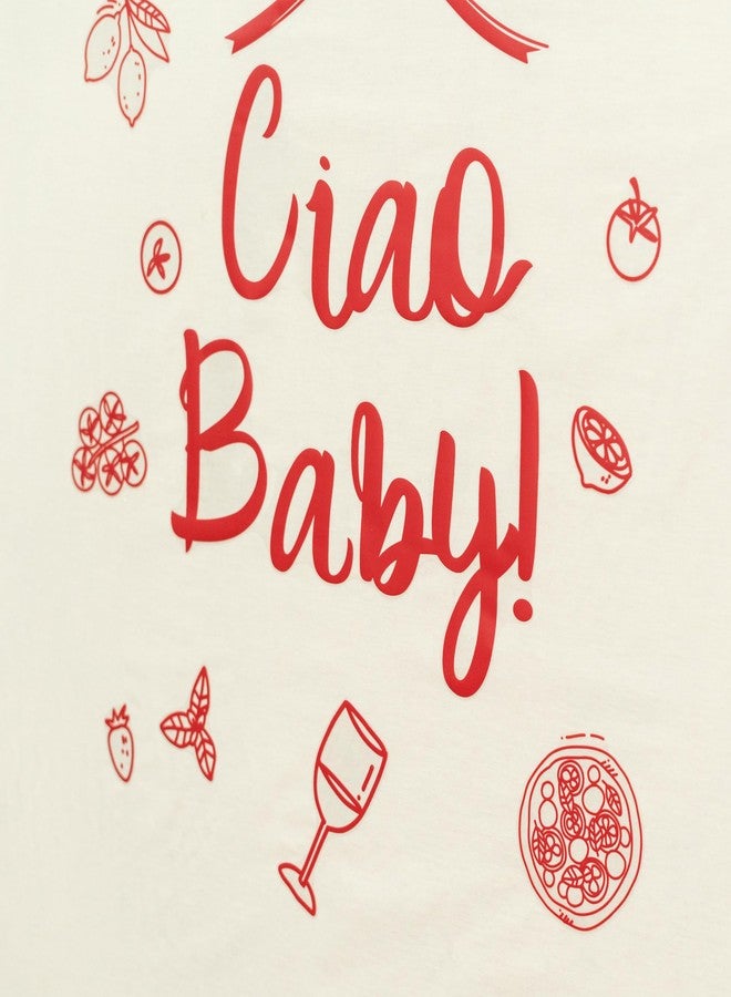 Capiont Ciao Baby Decal - Ciao Bambino Baby Shower Decor,Italian Themed Gender Reveal Party Decor Decal, Wine Tomato Pizza Bow Sign Welcome Baby Party Balloon Arch Backdrop Decal (red ciao Baby) - Image 3