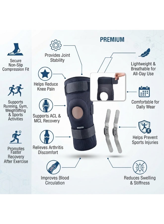 Vissco Functional Knee Support Brace, Compression Knee Sleeve for Pain Relief & Sports, Large, Black, Single - Image 5