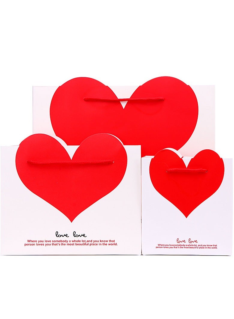 PEI  AN Premium Love-Themed Gift Bags – Elegant Small Paper Bags for Jewelry, Presents  Special Occasions (3 Pieces) - Image 1