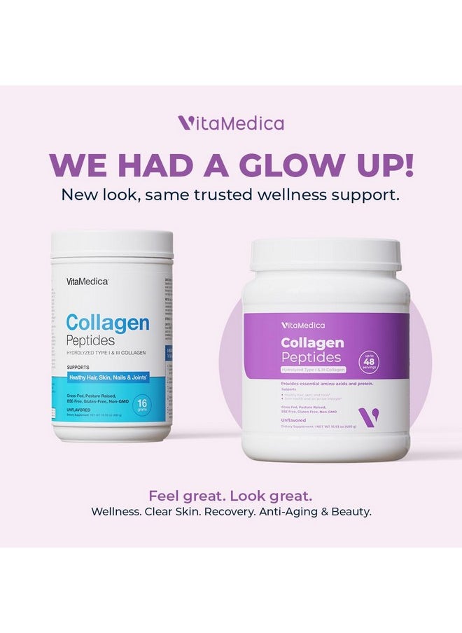 VitaMedica VitaMedica Collagen Peptides Powder for Women & Men - Healthy Hair, Skin, Nails, Bones and Joints - Hydrolyzed Types I & III, Grass-Fed, Pasture-Raised Protein, Zero Sugar - 48 Servings  - Image 2