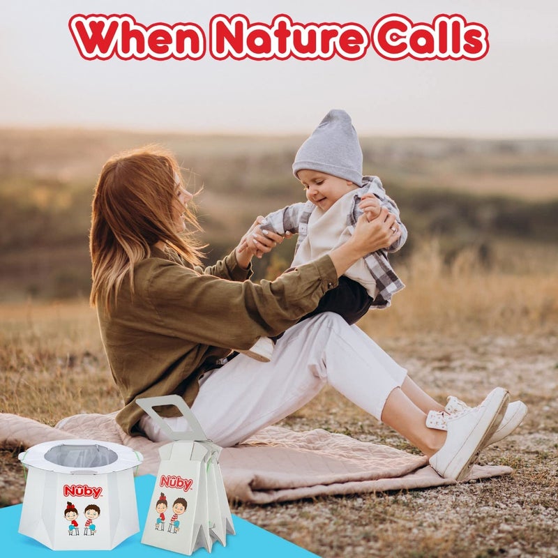 Nuby Disposable Travel Potty with Liner - Foldable and Portable Potty; Toddler Potty Essential for Camp, Trips, & Car Rides - Travel Potty for Toddler, 6 Pack - Image 5