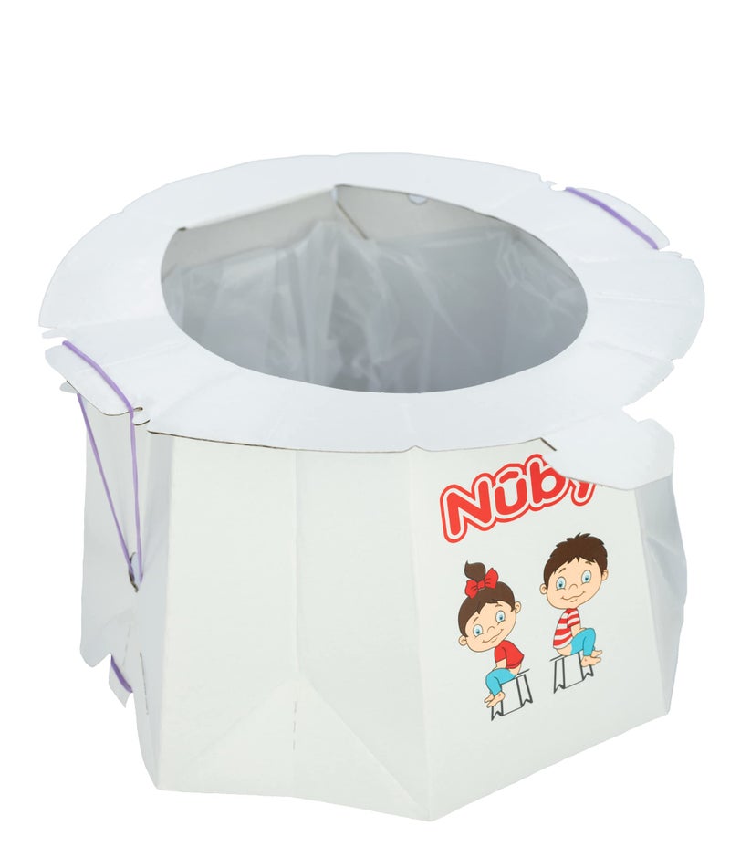 Nuby Disposable Travel Potty with Liner - Foldable and Portable Potty; Toddler Potty Essential for Camp, Trips, & Car Rides - Travel Potty for Toddler, 6 Pack - Image 2