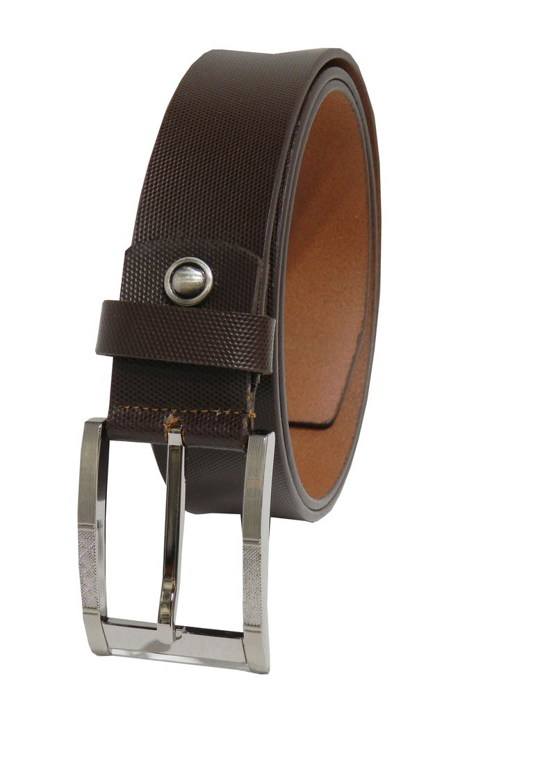 LAVERI LEATHER GENUINE LEATHER 35MM FORMAL AND CASUAL BROWN BELT FOR MENS - Image 4