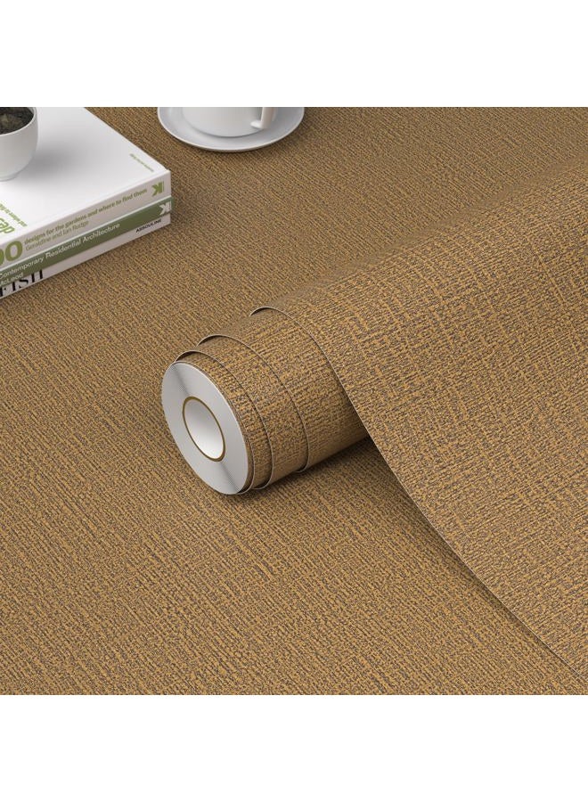 WADILE Brown Grasscloth Adhesive Furniture Wallpaper, 39.9 x 199.9 cm, Self-Adhesive Fabric Wallpaper - Image 1