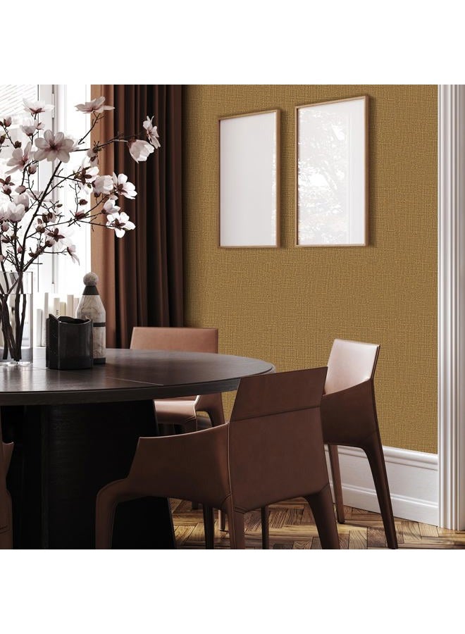 WADILE Brown Grasscloth Adhesive Furniture Wallpaper, 39.9 x 199.9 cm, Self-Adhesive Fabric Wallpaper - Image 4