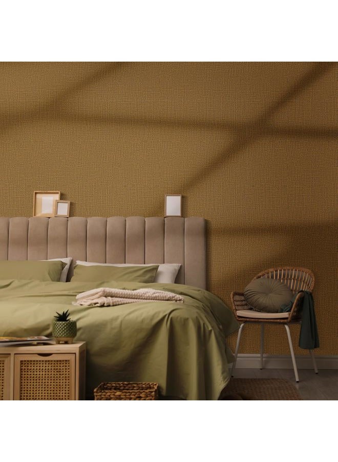 WADILE Brown Grasscloth Adhesive Furniture Wallpaper, 39.9 x 199.9 cm, Self-Adhesive Fabric Wallpaper - Image 2