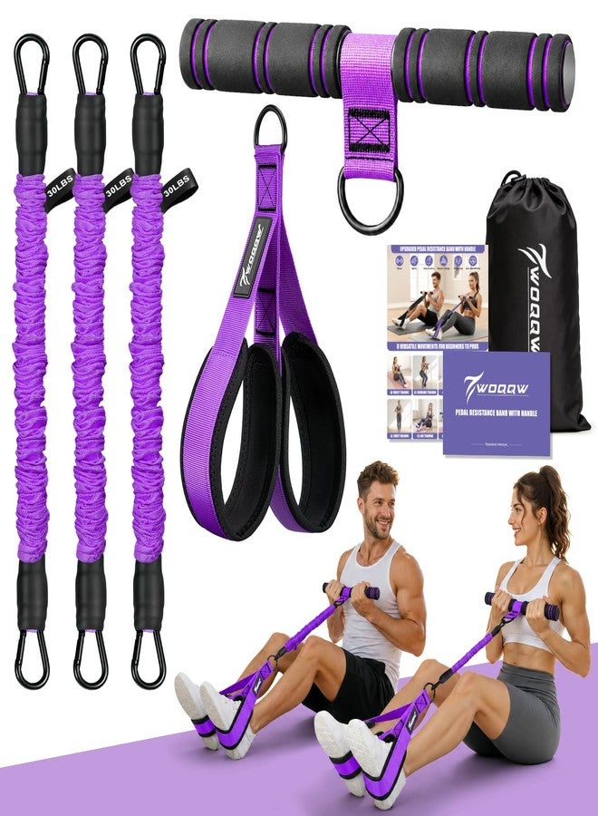 WOQQW Multifunction Pedal Resistance Band with Handle, Upgraded 3 Tube Adjustable Foot Resistance Bands for Core, Arm, Legs, Body Puller Trainer - Sit Up Exercise Equipment for Women Men - Image 1