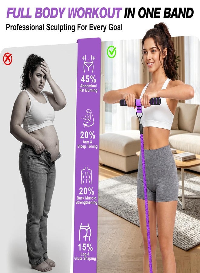 WOQQW Multifunction Pedal Resistance Band with Handle, Upgraded 3 Tube Adjustable Foot Resistance Bands for Core, Arm, Legs, Body Puller Trainer - Sit Up Exercise Equipment for Women Men - Image 3